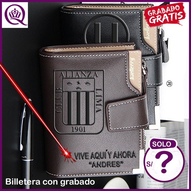 BILLETERA CON GRABADO LASER